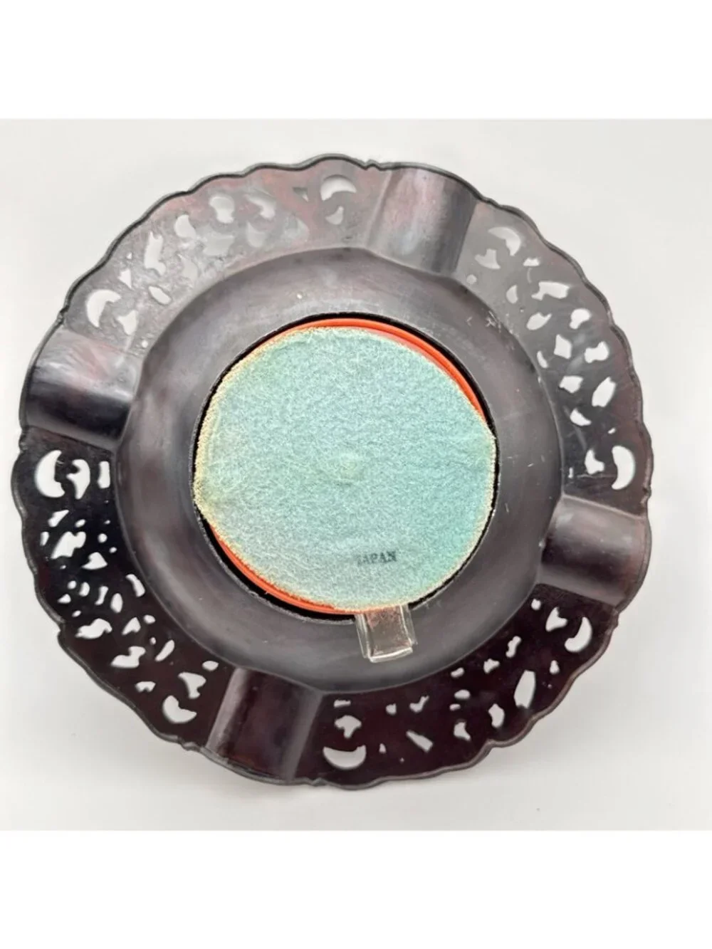 Vintage Las Vegas Nevada Roulette Wheel Spinning Ashtray Copper Filigree Japan